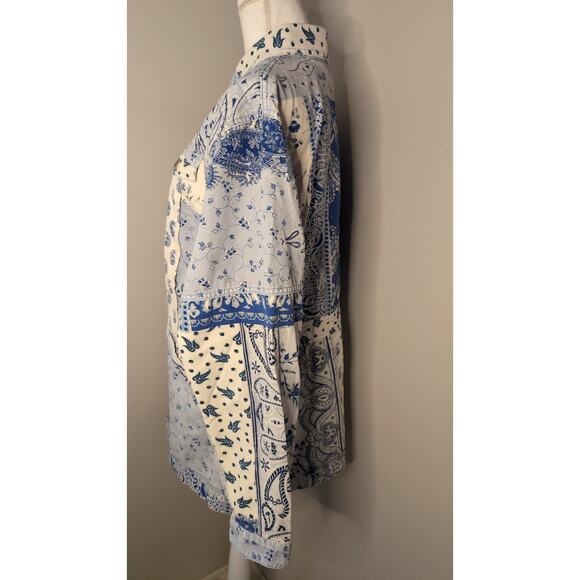 Etro Milan paisley denim bandana southwestern patchwork print jacket 48 Italy - Picture 5 of 13